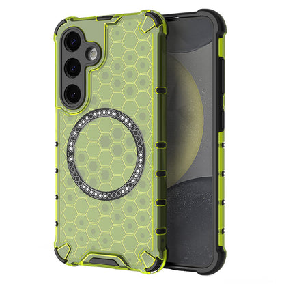 MagSafe ovitek za Samsung Galaxy S25 S931, Techsuit, HoneyComb Shield, Zelen