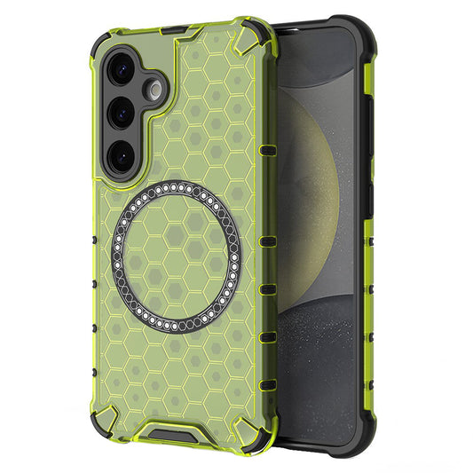 MagSafe ovitek za Samsung Galaxy S25 S931, Techsuit, HoneyComb Shield, Zelen