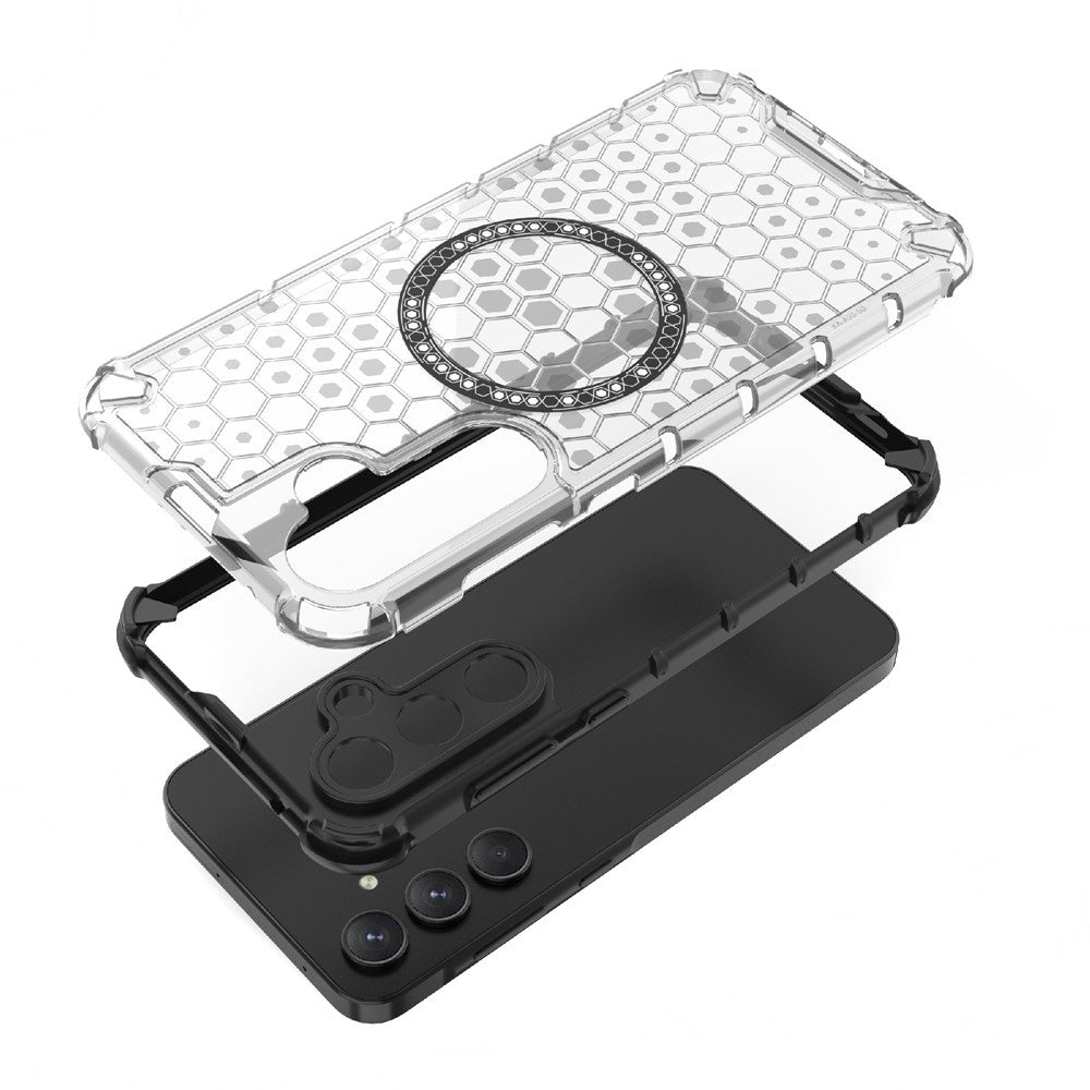 MagSafe ovitek za Samsung Galaxy S25 S931, Techsuit, HoneyComb Shield, Zelen