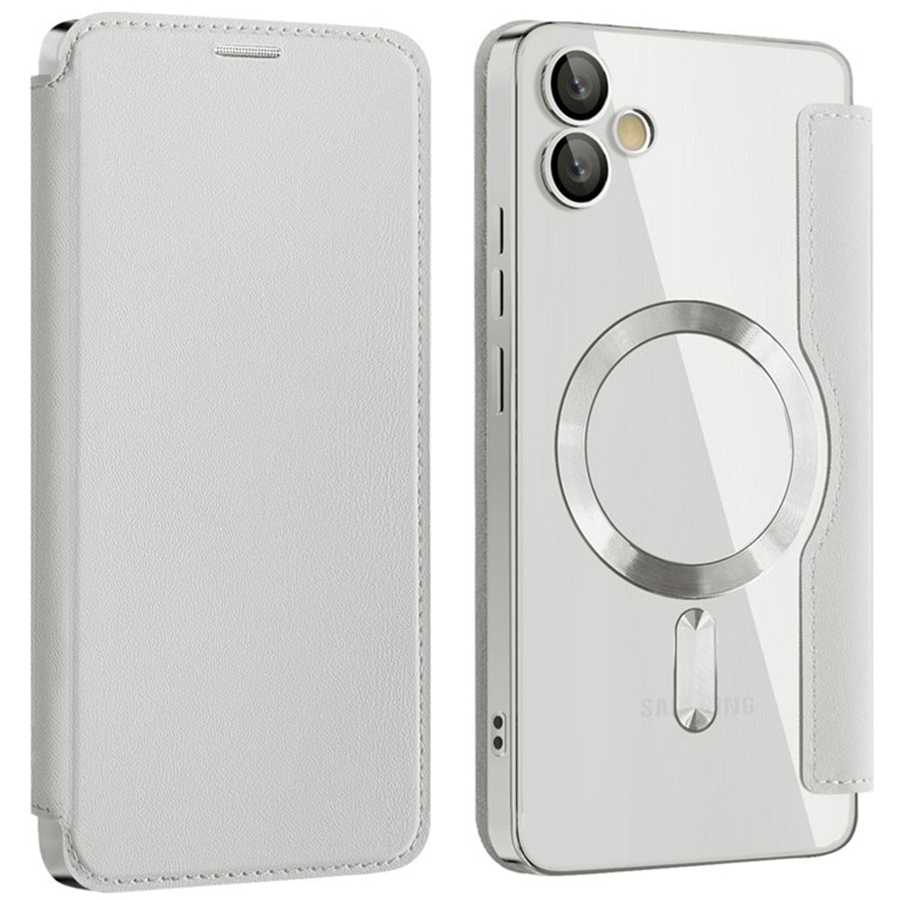 MagSafe ovitek za Samsung Galaxy A05 A055, Techsuit, SmartMag Book, Siva