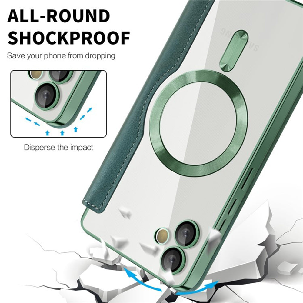 MagSafe ovitek za Samsung Galaxy A05 A055, Techsuit, SmartMag Book, Zelen