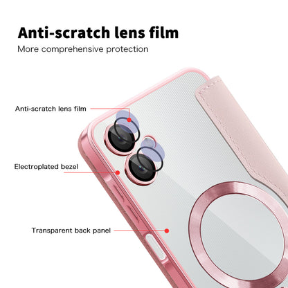 MagSafe ovitek za Samsung Galaxy A06 A065, Techsuit, SmartMag Book, roza