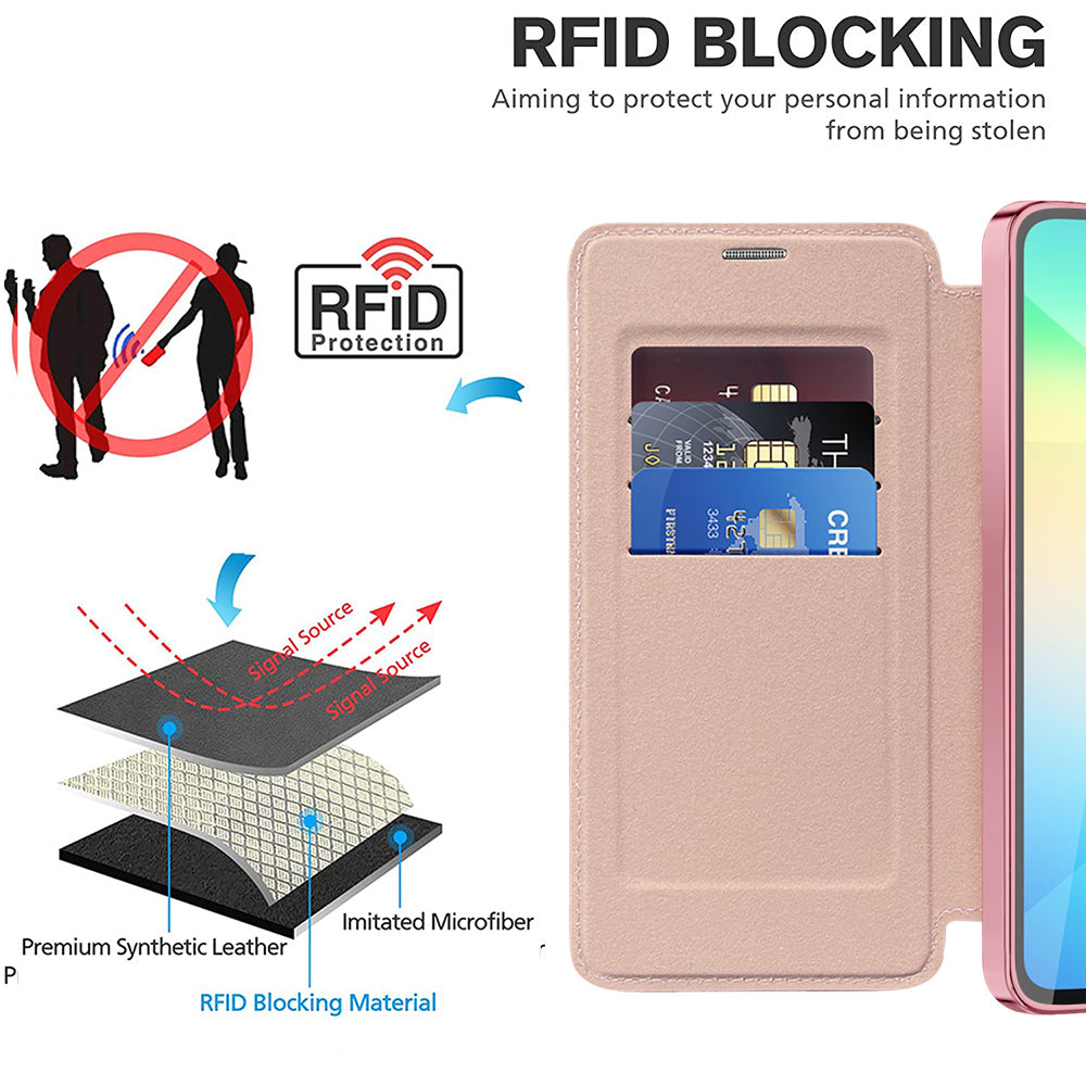 MagSafe ovitek za Samsung Galaxy A06 A065, Techsuit, SmartMag Book, roza