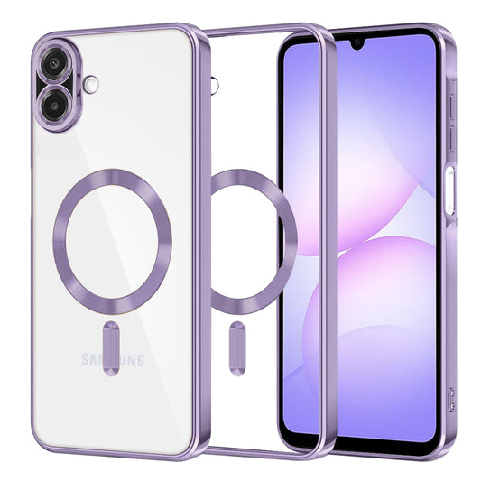 MagSafe ovitek za Samsung Galaxy A07 4G A075, Techsuit, Luxury Crystal, Svetlo vijoličen