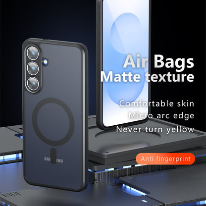 Ovitek MagSafe za Samsung Galaxy A07 4G A075, Techsuit, PureFrost, Satenasto črn