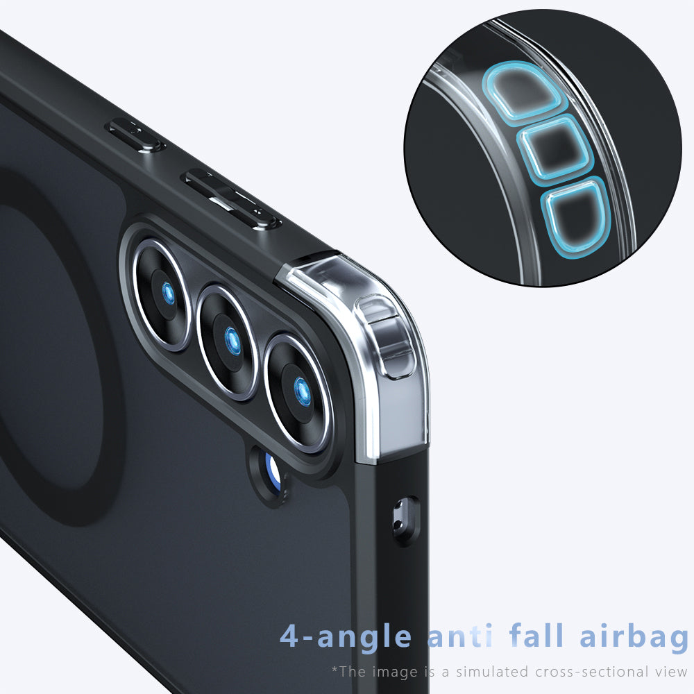 Ovitek MagSafe za Samsung Galaxy A07 4G A075, Techsuit, PureFrost, Satenasto črn