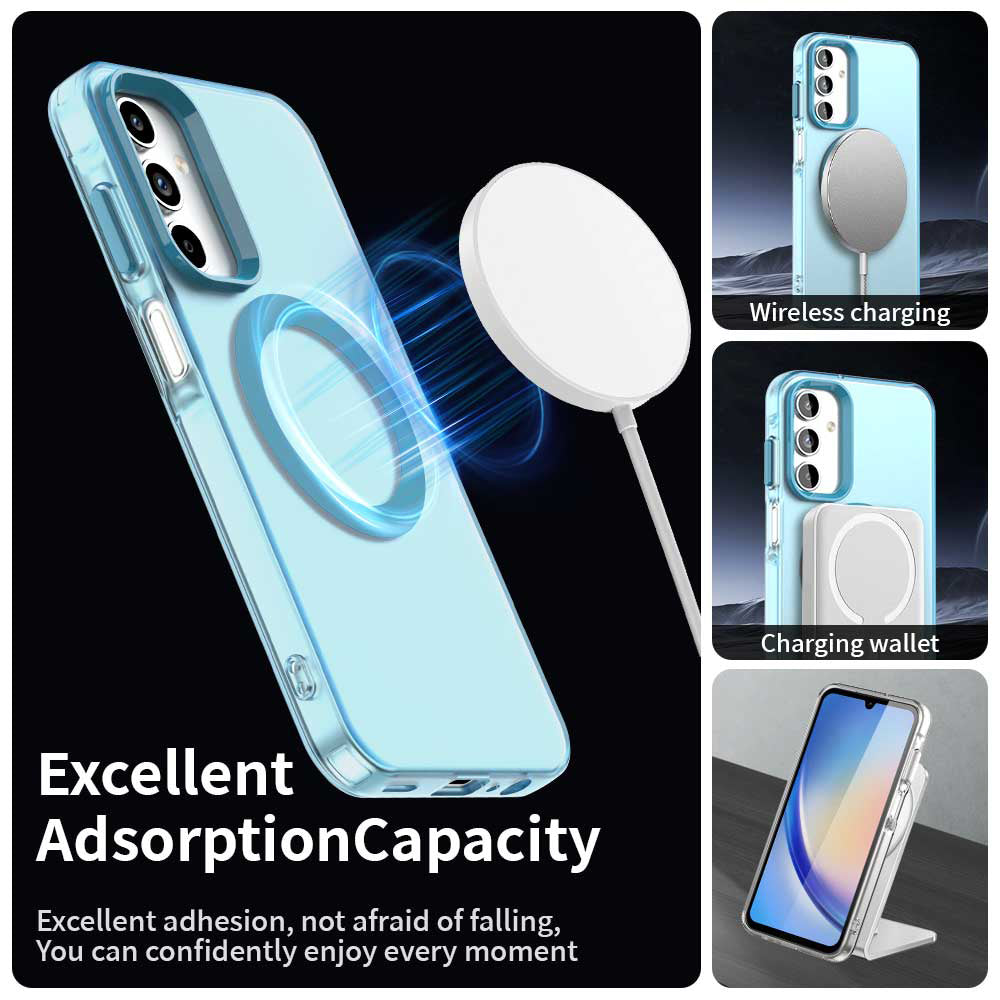 MagSafe ovitek za Samsung Galaxy A15 5G A156 / A15 A155, Techsuit, CandyCase, modra