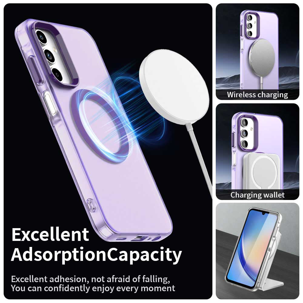 MagSafe ovitek za Samsung Galaxy A15 5G A156 / A15 A155, Techsuit, CandyCase, Vijoličen