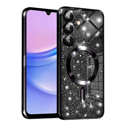 MagSafe Case for Samsung Galaxy A15 5G A156 / A15 A155, Techsuit, Luxury Glitter, Black