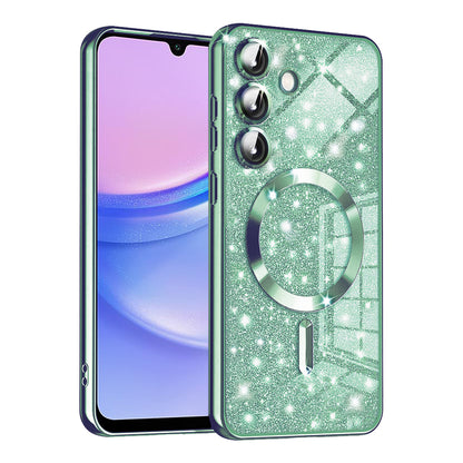 MagSafe Case for Samsung Galaxy A15 5G A156 / A15 A155, Techsuit, Luxury Glitter, Light Green