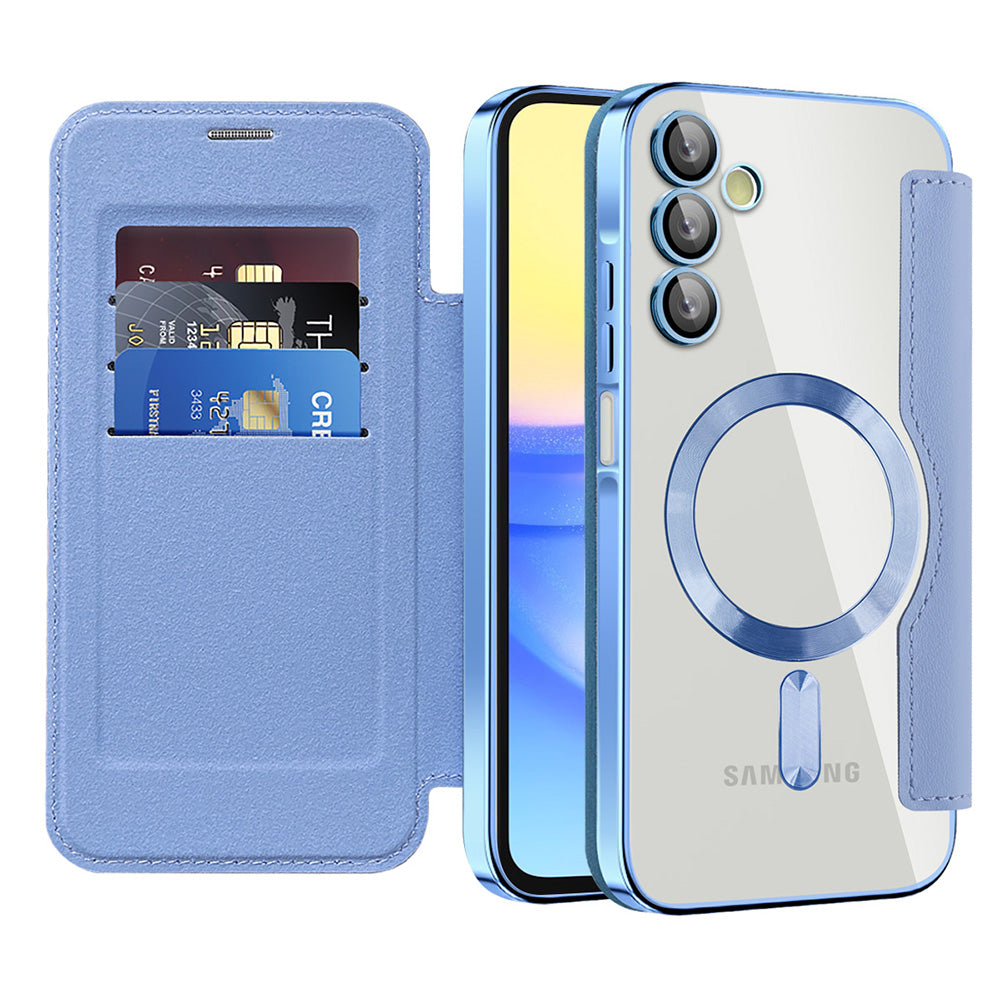 MagSafe ovitek za Samsung Galaxy A15 5G A156 / A15 A155, Techsuit, SmartMag Book, modra