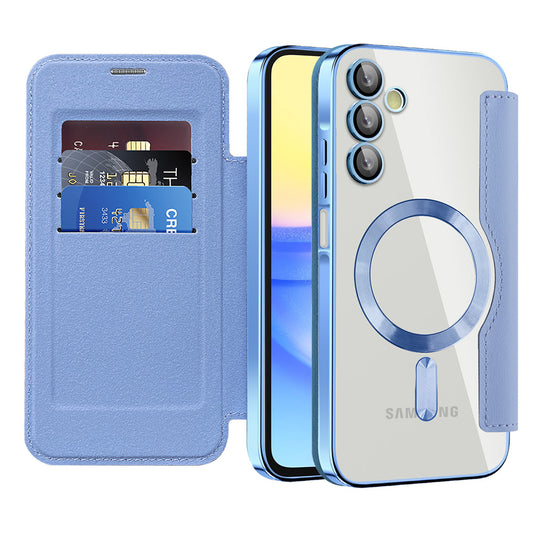 MagSafe ovitek za Samsung Galaxy A15 5G A156 / A15 A155, Techsuit, SmartMag Book, modra