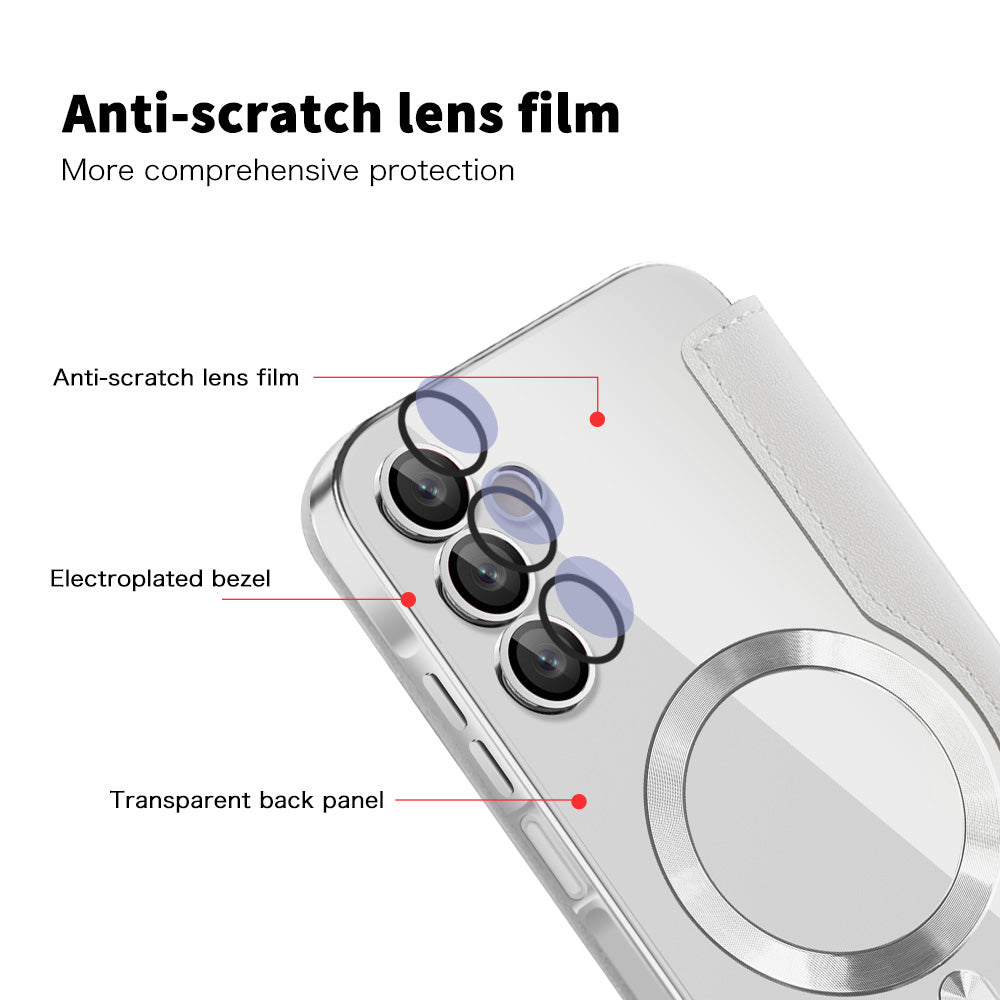 MagSafe ovitek za Samsung Galaxy A15 5G A156 / A15 A155, Techsuit, SmartMag Book, Siva