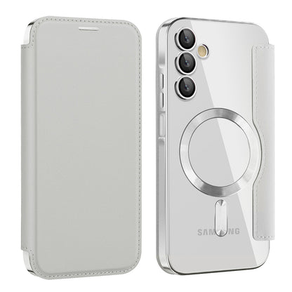 MagSafe ovitek za Samsung Galaxy A15 5G A156 / A15 A155, Techsuit, SmartMag Book, Siva