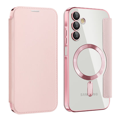 MagSafe ovitek za Samsung Galaxy A15 5G A156 / A15 A155, Techsuit, SmartMag Book, roza