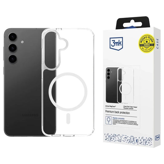 MagSafe ovitek za Samsung Galaxy A16 5G A166 / A16 4G A165, 3MK, Armor MagCase, Prozoren