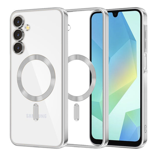 Ovitek MagSafe za Samsung Galaxy A16 5G A166 / A16 4G A165, Techsuit, Luxury Crystal, Srebrn