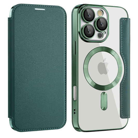 MagSafe Case for Samsung Galaxy A17 5G, Techsuit, SmartMag Book, Green