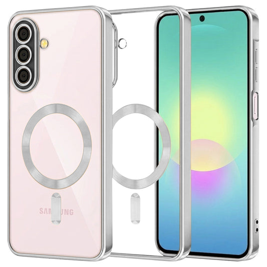 Ovitek MagSafe za Samsung Galaxy A27 5G, Techsuit, Luxury Crystal, Srebrn