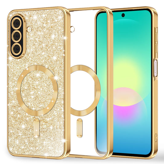 MagSafe ovitek za Samsung Galaxy A27 5G, Techsuit, Luxury Glitter, Zlata