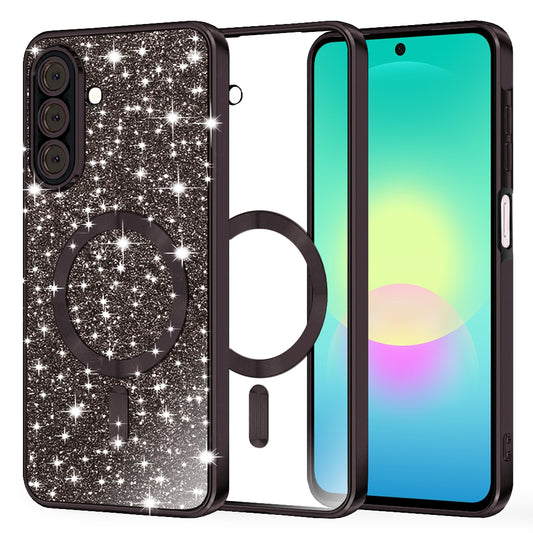 MagSafe ovitek za Samsung Galaxy A27 5G, Techsuit, Luxury Glitter, Črn