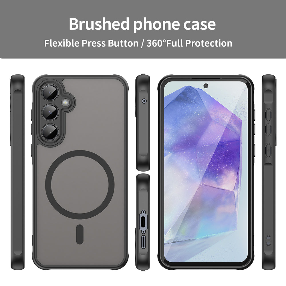 MagSafe Case for Samsung Galaxy A35 5G A356, Techsuit, HaloFrost II, Black