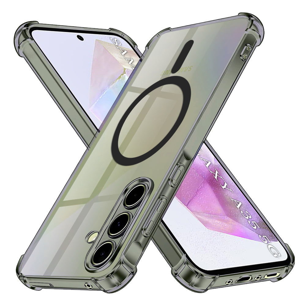 MagSafe ovitek za Samsung Galaxy A35 5G A356, Techsuit, prozoren odporen na udarce, dimljen