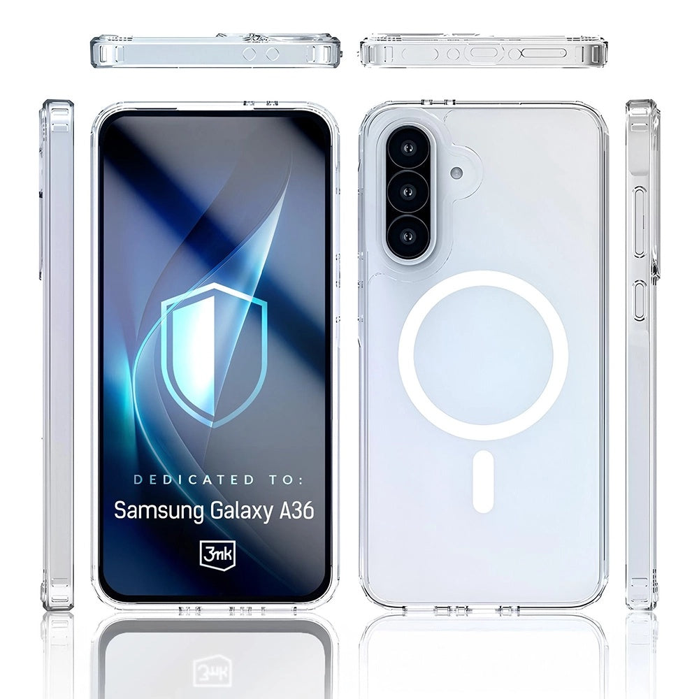 MagSafe ovitek za Samsung Galaxy A36 A366, 3MK, Armor MagCase, Prozoren