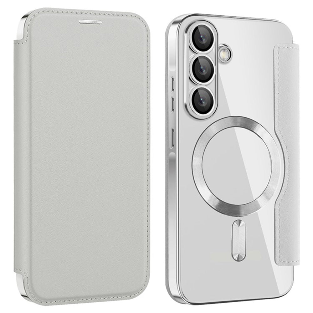 MagSafe Case for Samsung Galaxy A36 A366, Techsuit, SmartMag Book, Gray
