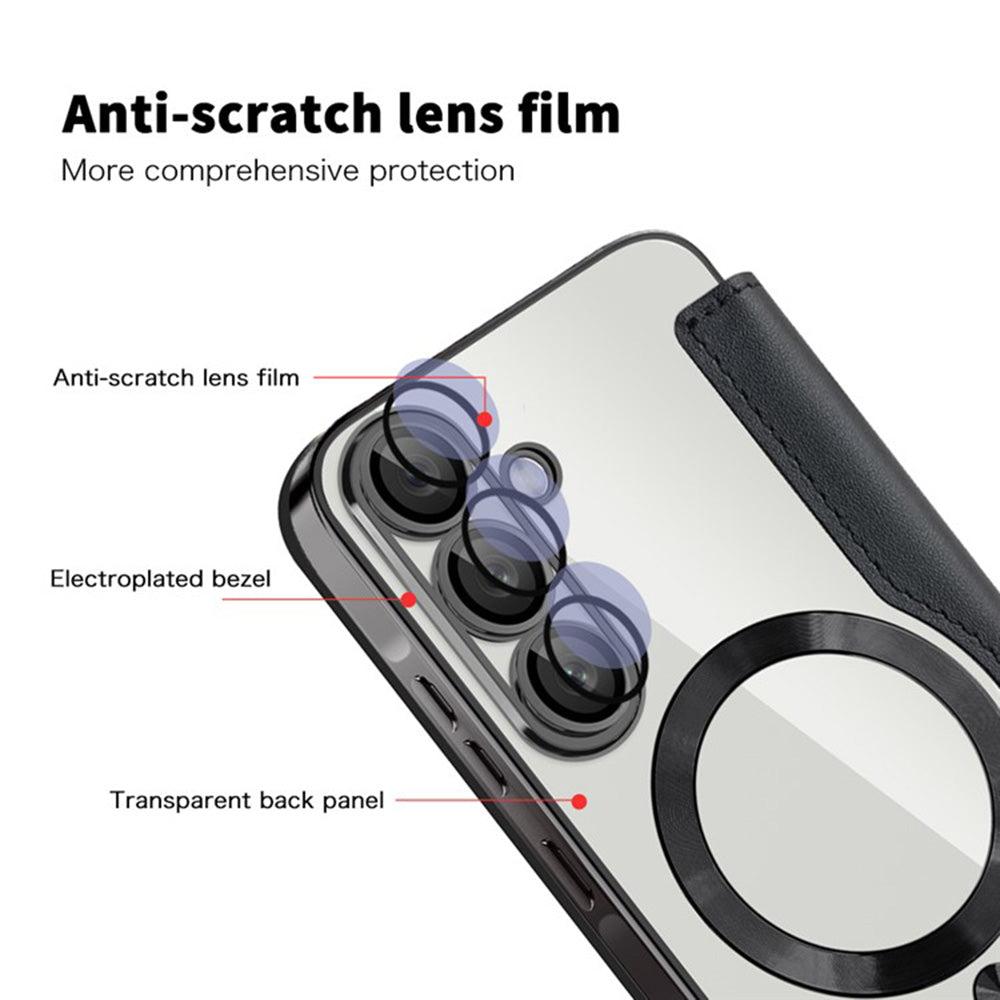 MagSafe ovitek za Samsung Galaxy A36 A366, Techsuit, SmartMag Book, Črn