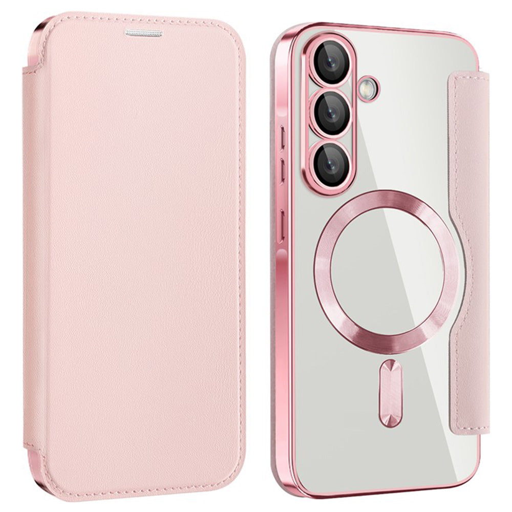 MagSafe ovitek za Samsung Galaxy A36 A366, Techsuit, SmartMag Book, roza