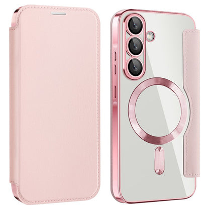 MagSafe ovitek za Samsung Galaxy A36 A366, Techsuit, SmartMag Book, roza