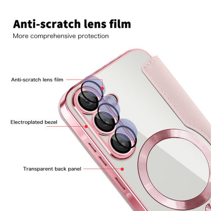 MagSafe ovitek za Samsung Galaxy A36 A366, Techsuit, SmartMag Book, roza