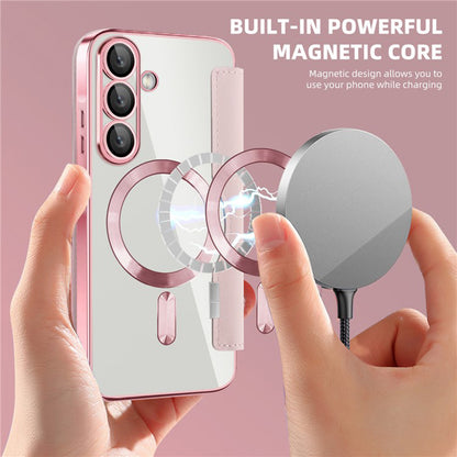 MagSafe ovitek za Samsung Galaxy A36 A366, Techsuit, SmartMag Book, roza
