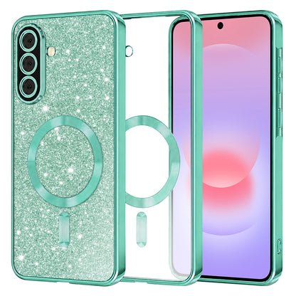 MagSafe ovitek za Samsung Galaxy A37 5G, Techsuit, Luxury Glitter, Svetlo zelena