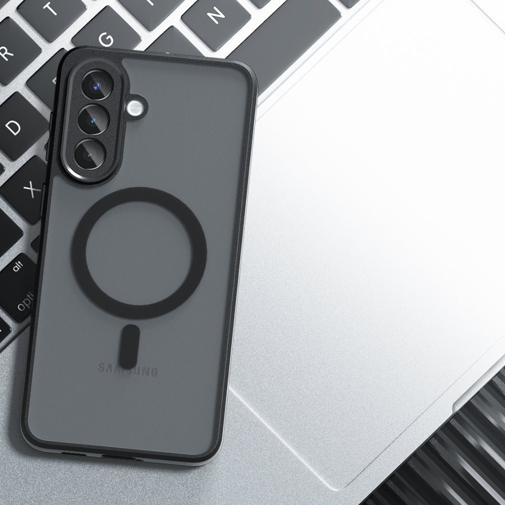 Ovitek MagSafe za Samsung Galaxy A37 5G, Techsuit, PureFrost, Satenasto črn