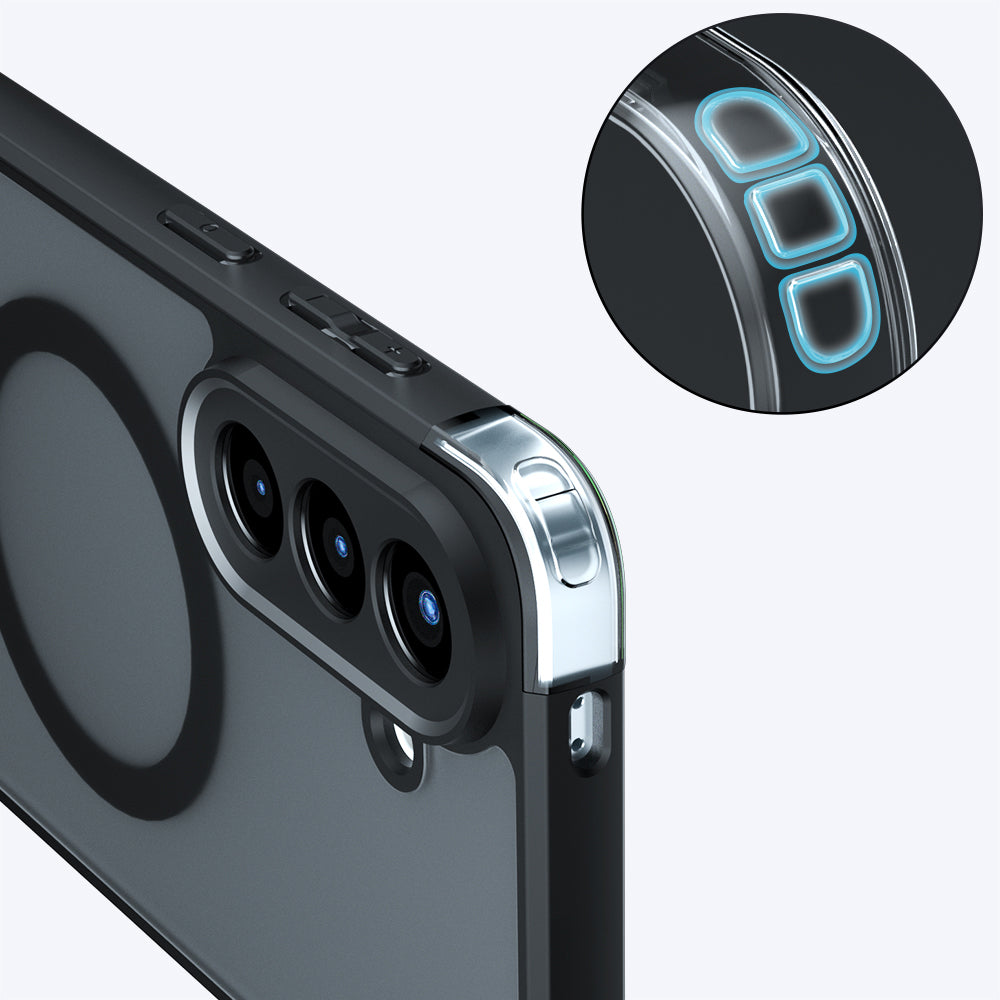 Ovitek MagSafe za Samsung Galaxy A37 5G, Techsuit, PureFrost, Satenasto črn