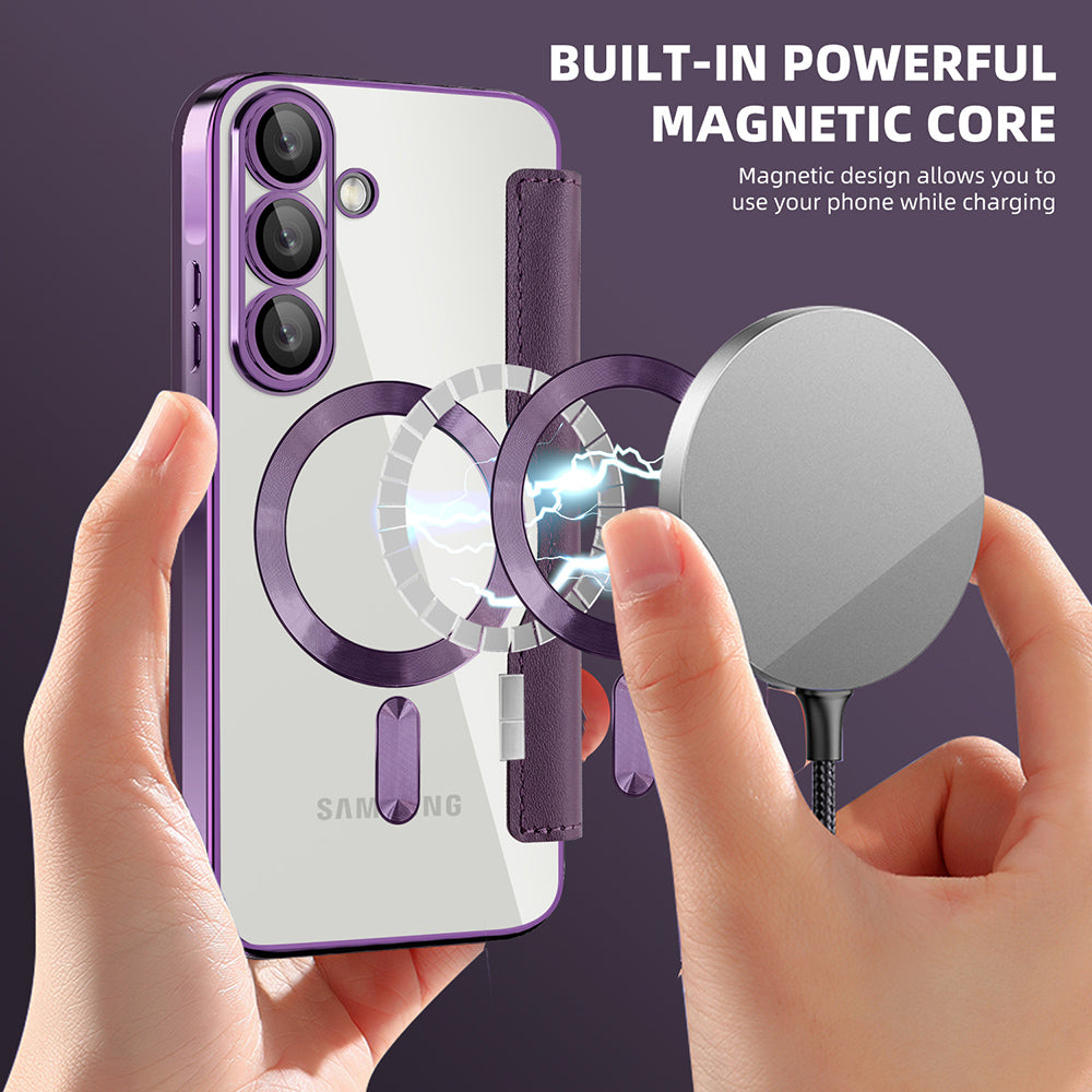 MagSafe Case for Samsung Galaxy A37 5G, Techsuit, SmartMag Book, Purple