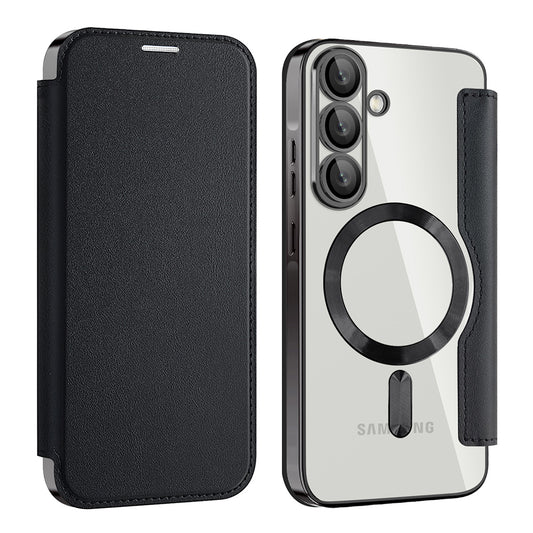 Ovitek MagSafe za Samsung Galaxy A37 5G, Techsuit, SmartMag Book, Črn