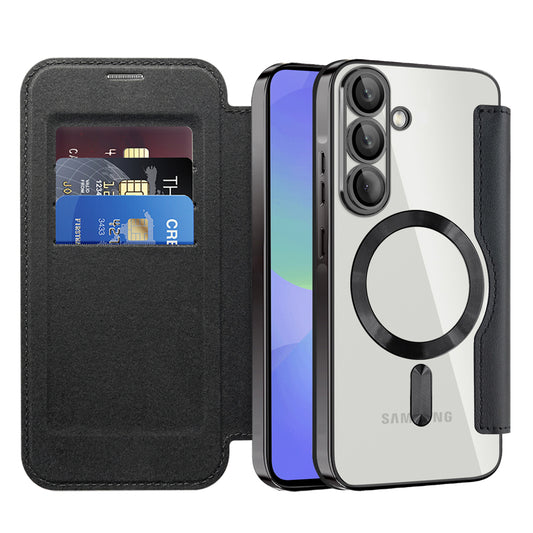 Ovitek MagSafe za Samsung Galaxy A37 5G, Techsuit, SmartMag Book, Črn