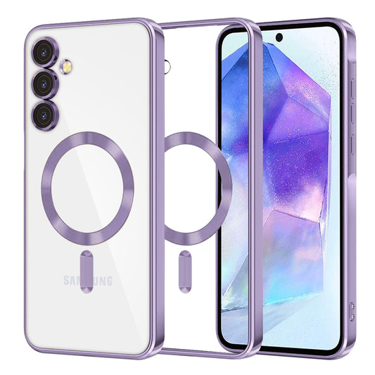 Ovitek MagSafe za Samsung Galaxy A55 5G A556, Techsuit, Luxury Crystal, Svetlo vijolična
