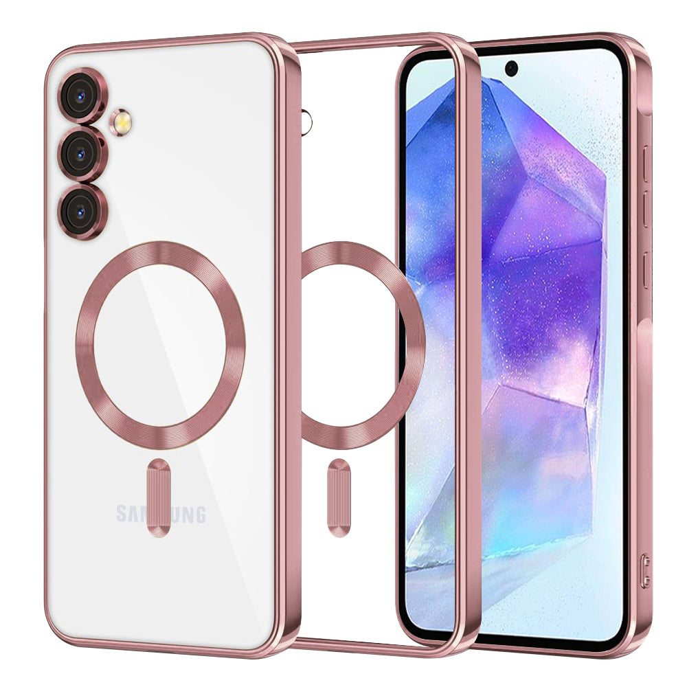 Ovitek MagSafe za Samsung Galaxy A55 5G A556, Techsuit, Luxury Crystal, roza