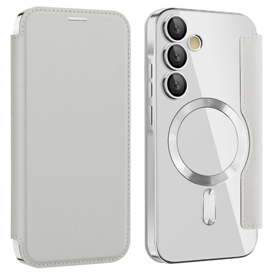 Ovitek MagSafe za Samsung Galaxy A55 5G A556, Techsuit, SmartMag Book, Siva