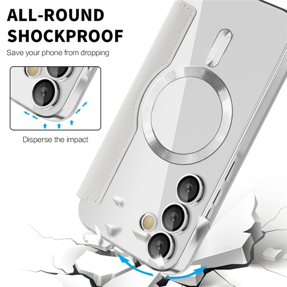 MagSafe Case for Samsung Galaxy A55 5G A556, Techsuit, SmartMag Book, Gray