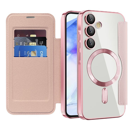 MagSafe ovitek za Samsung Galaxy A55 5G A556, Techsuit, SmartMag Book, roza