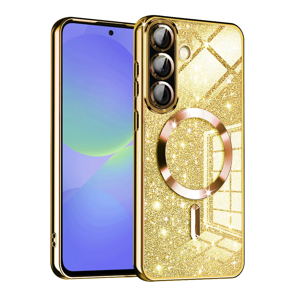 MagSafe ovitek za Samsung Galaxy A56 A566 / A36 A366, Techsuit, Luxury Glitter, Zlata