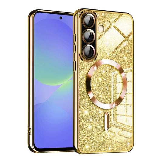 MagSafe ovitek za Samsung Galaxy A56 A566 / A36 A366, Techsuit, Luxury Glitter, Zlata