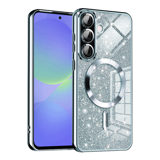 MagSafe ovitek za Samsung Galaxy A56 A566 / A36 A366, Techsuit, Luxury Glitter, Bleu