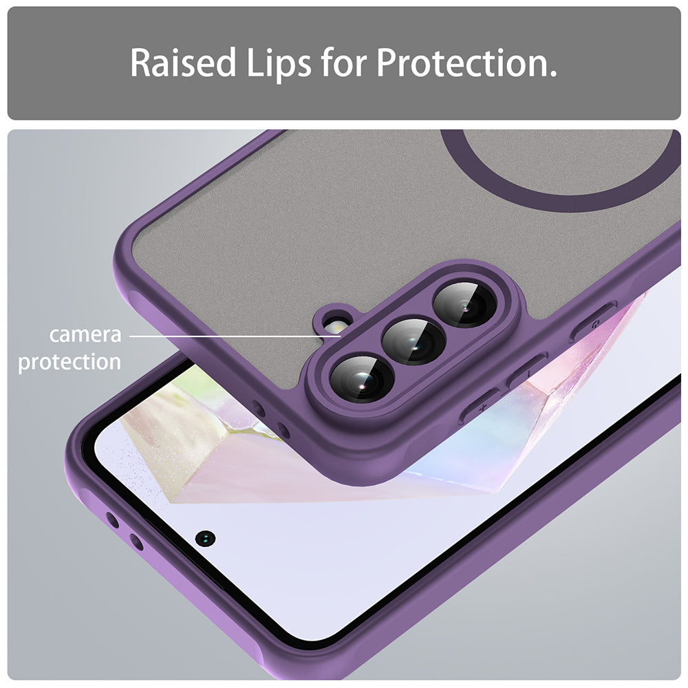 Ovitek MagSafe za Samsung Galaxy A56 A566, Techsuit, HaloFrost II, Vijoličen