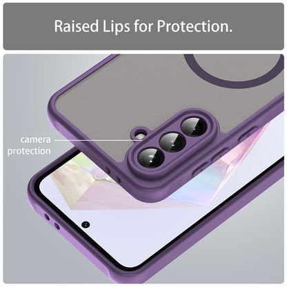 Ovitek MagSafe za Samsung Galaxy A56 A566, Techsuit, HaloFrost II, Vijoličen